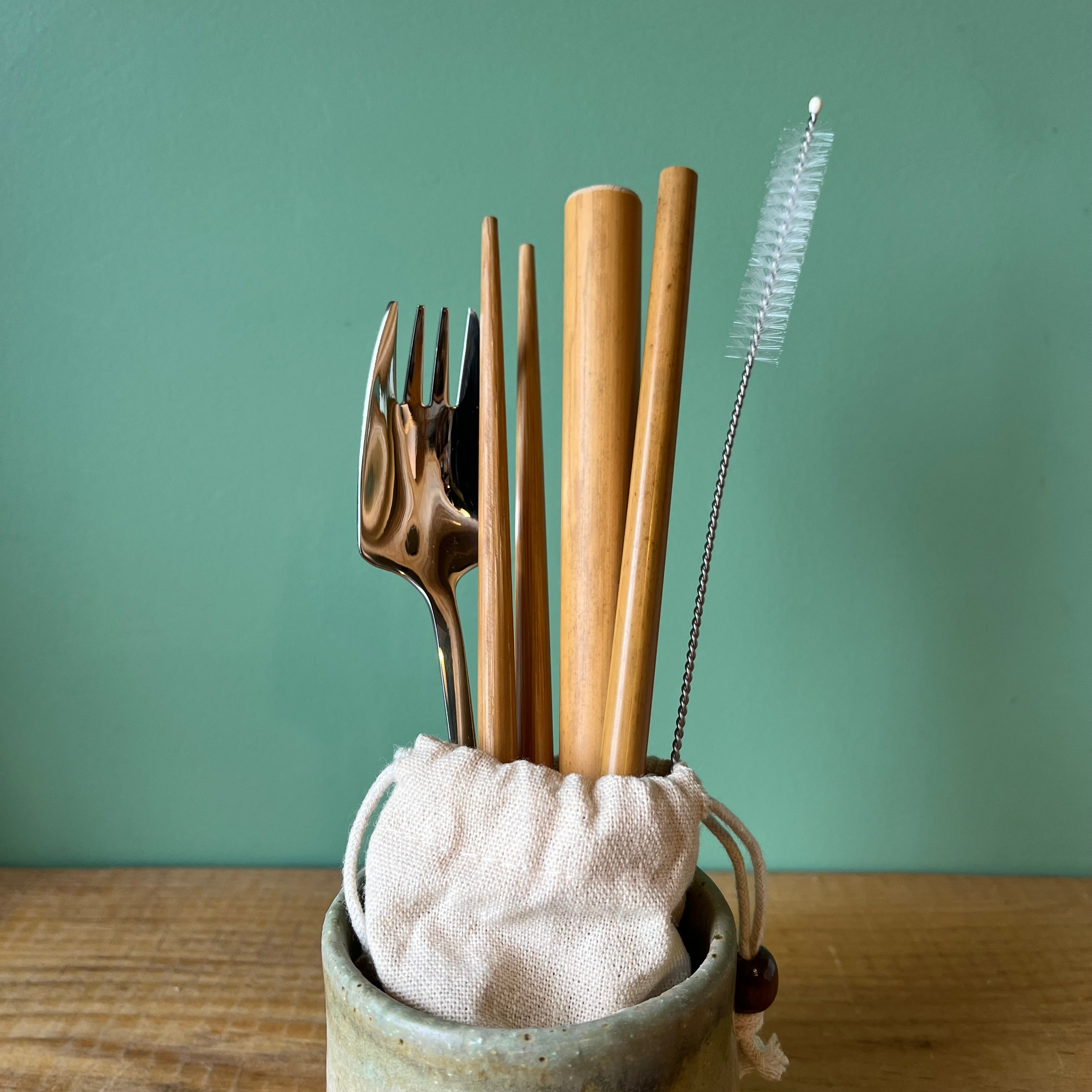 Bamboo Travel Cutlery Set
