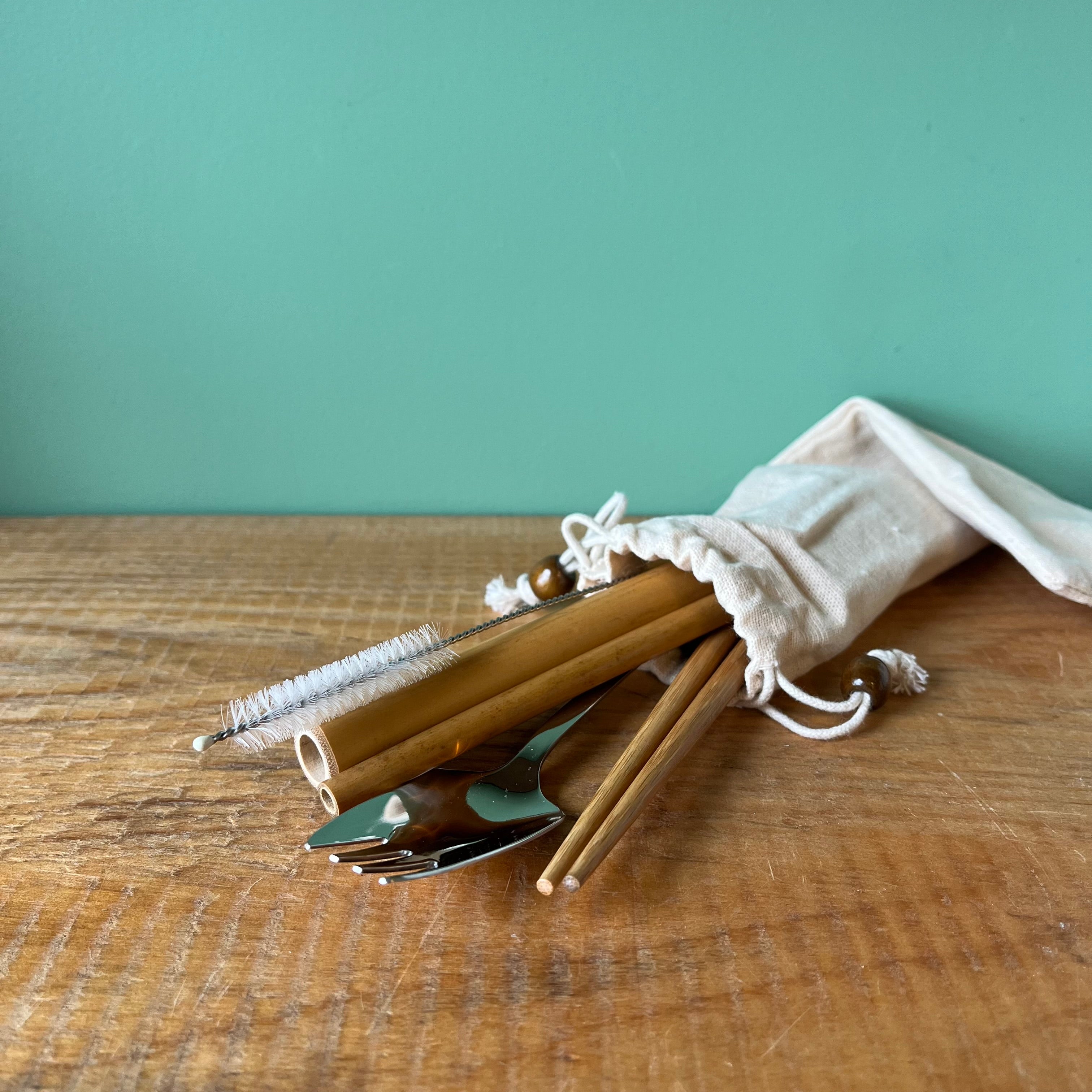 Bamboo Travel Cutlery Set