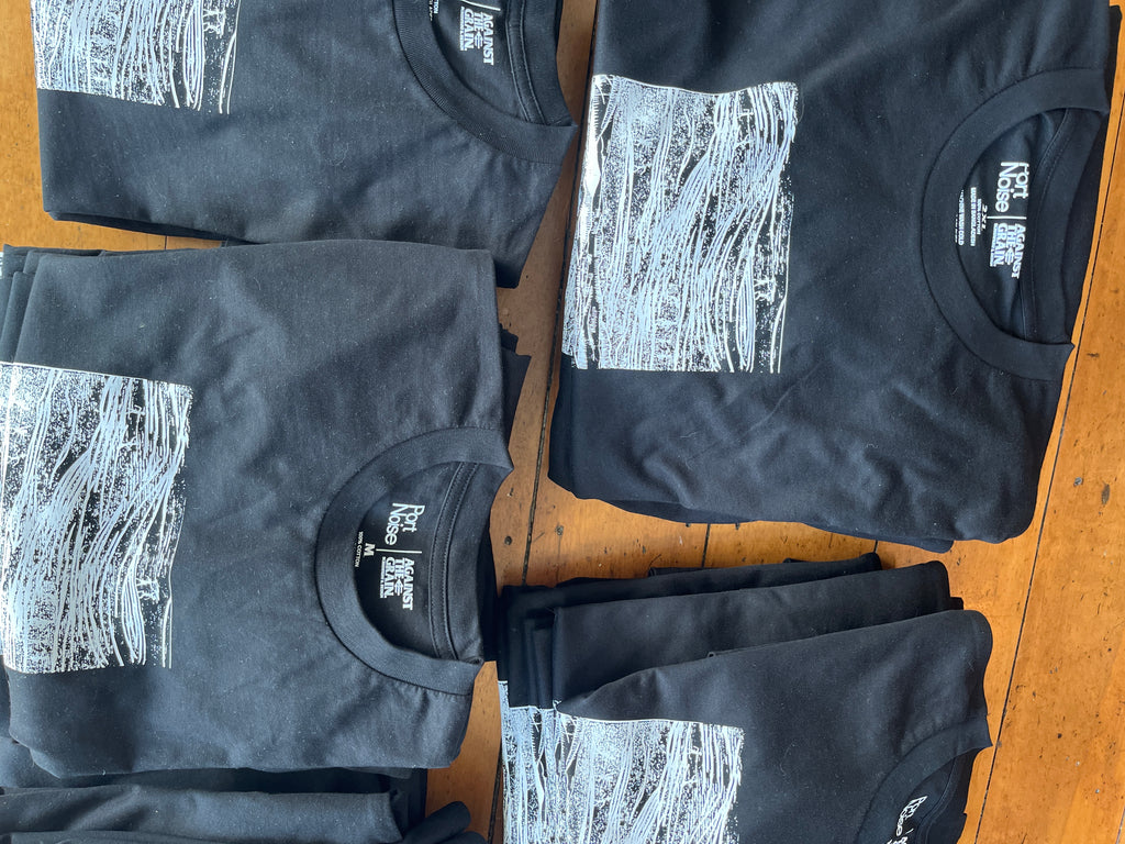 Port Noise 2026 T Shirt black and white, artwork by Tjalling De Vries