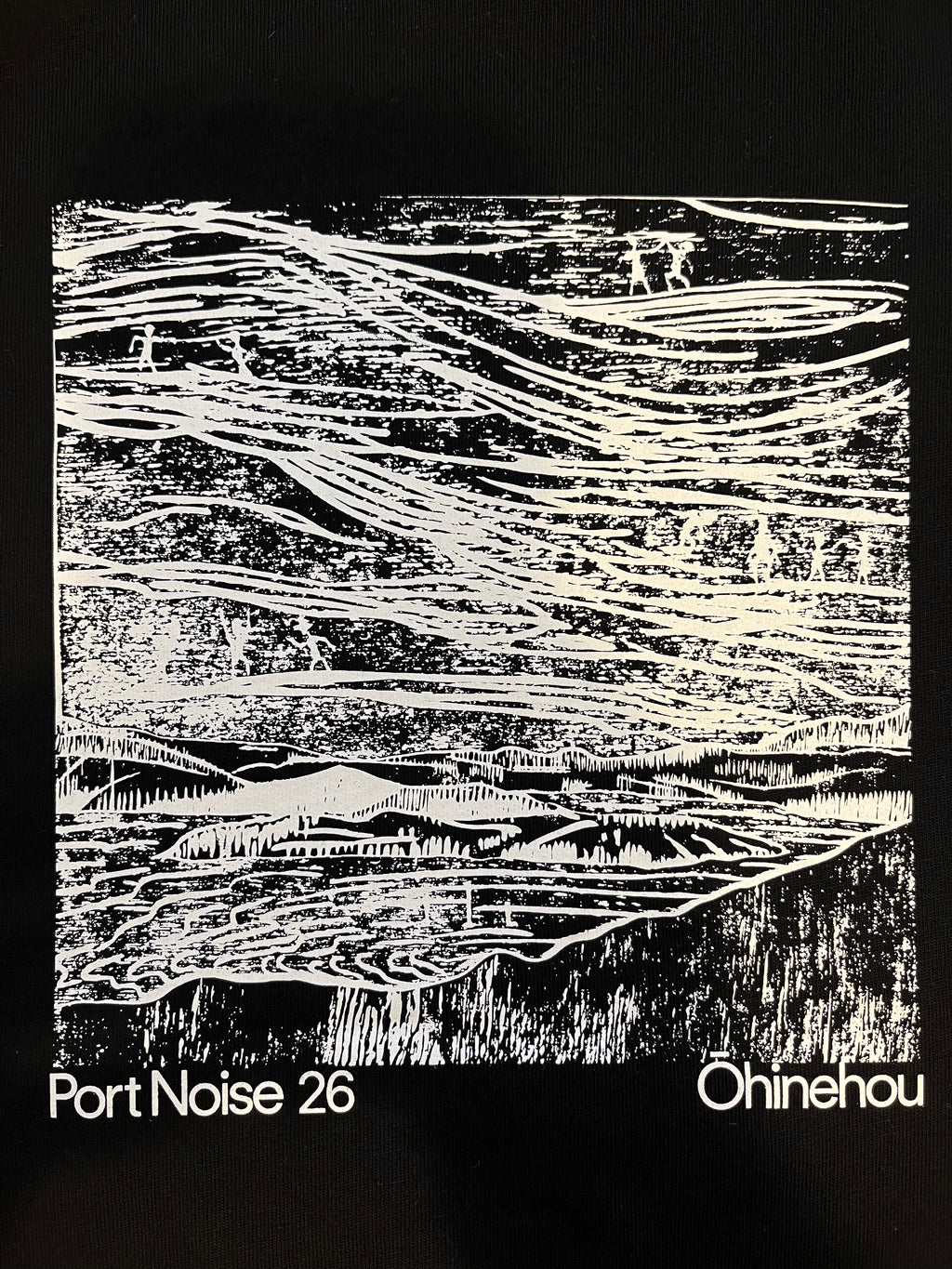 Port Noise 2026 T Shirt black and white, artwork by Tjalling De Vries
