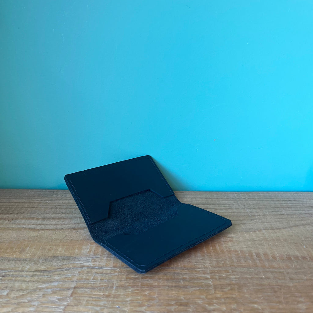 Malcolm - Black Leather Folded Wallet