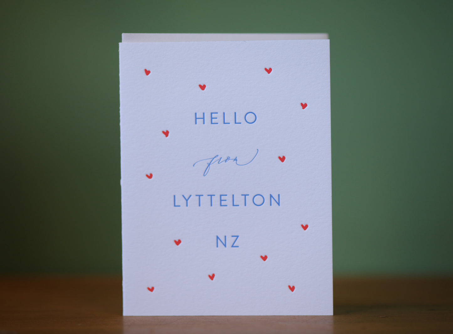 Hello from Lyttelton - Letter Press Card
