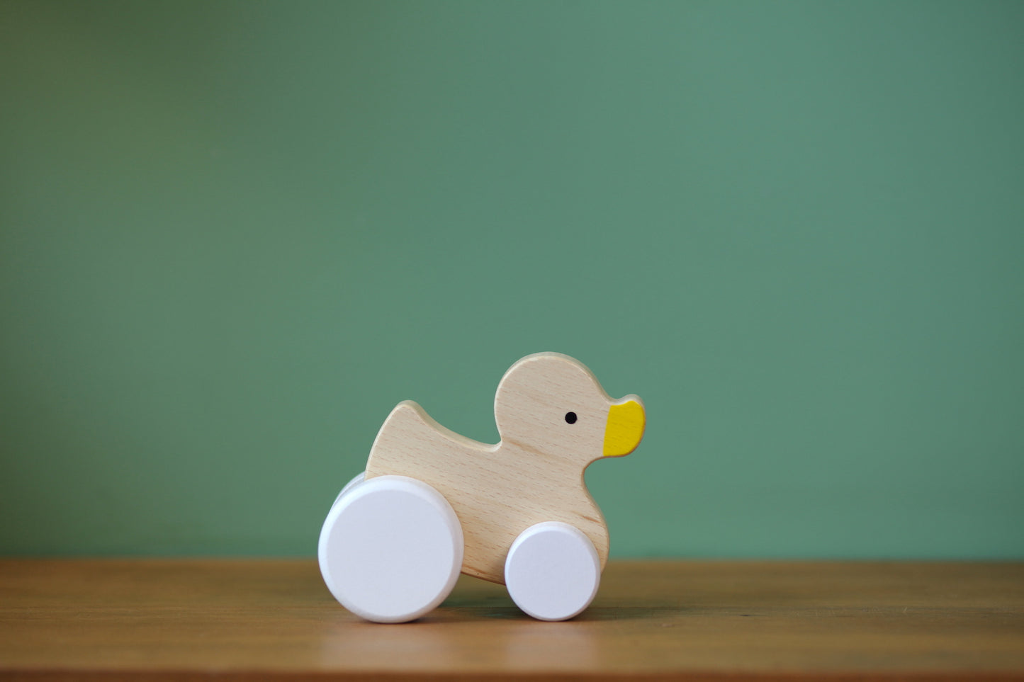 Wooden Duck on Wheels