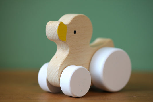 Wooden Duck on Wheels