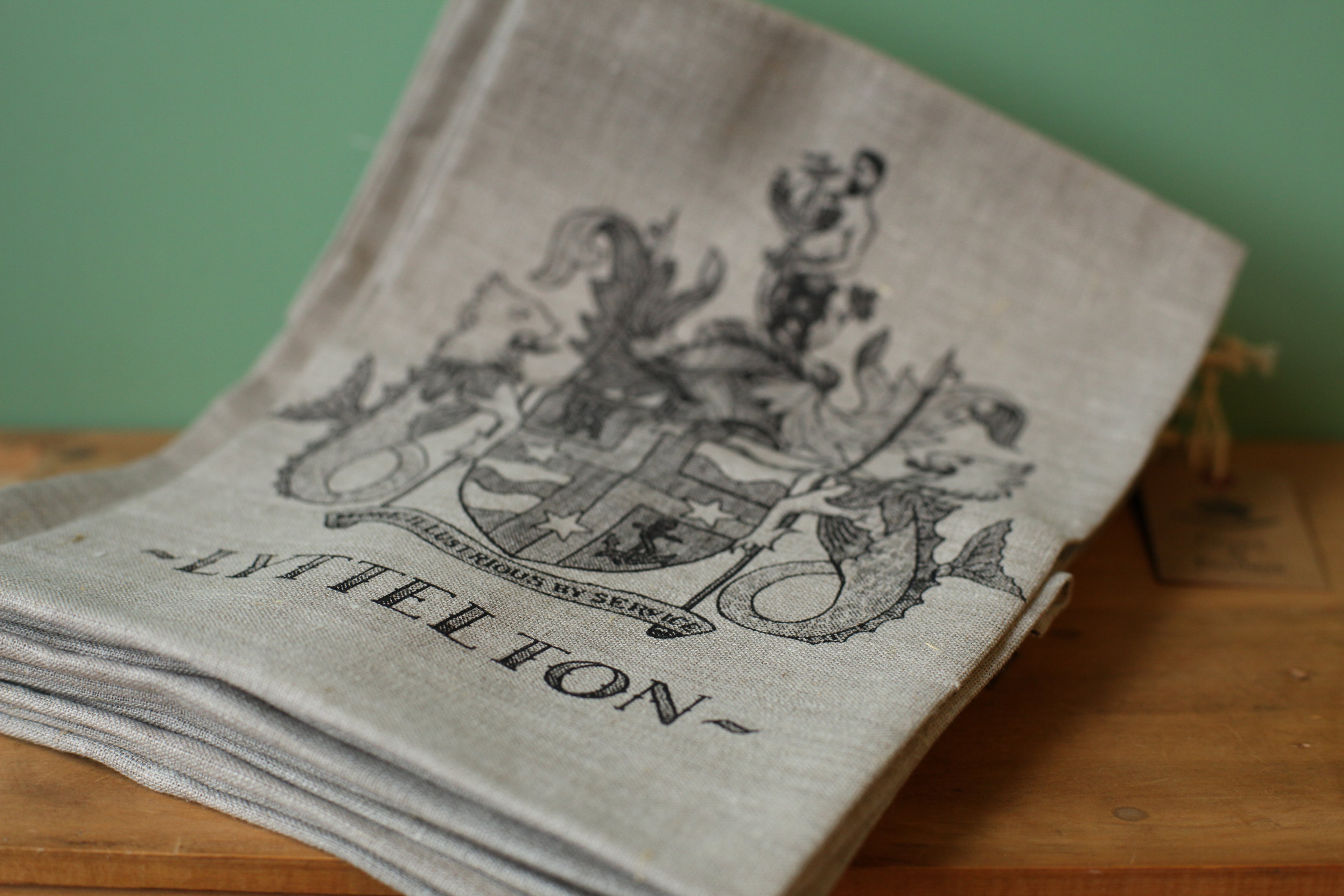 Crown & Feathers Lyttelton Crest Linen Tea Towel